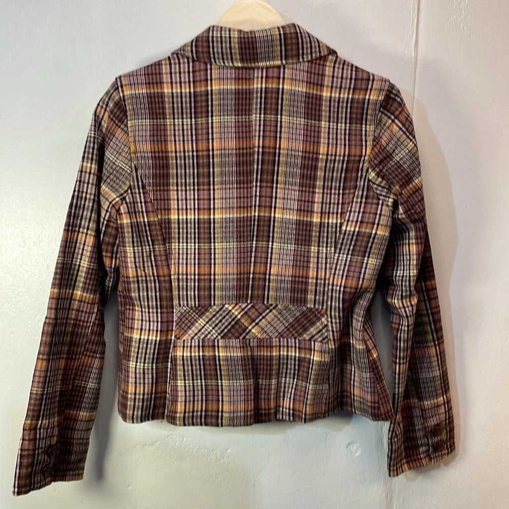 I.E. relaxed Plaid Wool-Blend Waist Length Versatile Statement Jacket - M-#0037 - Picture 2 of 12